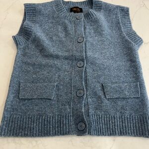Truth Blue Knit Button-Up Vest